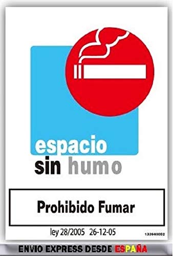 Normaluz RD40052 - Señal Espacio Sin Humo Prohibido Fumar PVC Glasspack 0,7 mm 21x30 cm