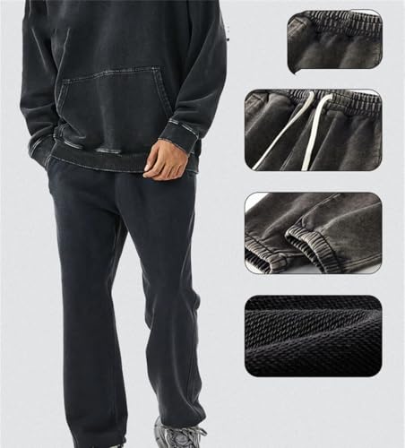 Pulcykp Men Retro Cotton Sport Pant Unisex High Street Loose Pants Trousers Casual Joggers Pants2