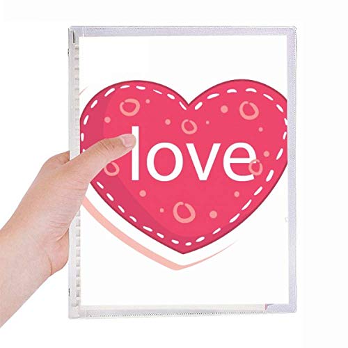 Cahier de Saint-Valentin cœur rose avec reliure spirale rechargeable pour notes et dessin