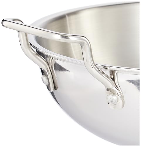 Image of Tosaa Triply Stainless Steel 28 cm Kadai with Lid /Indian Wok|Even Heat Distribution| Consumes Less Oil|Easy to Clean|Gas Stove Compatible - 3550 ml