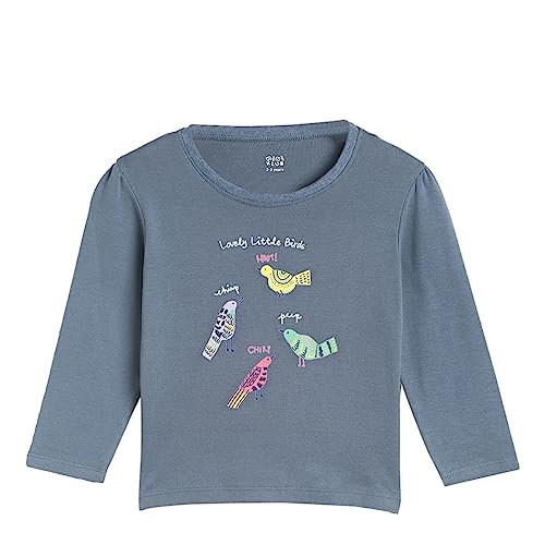Image of miniklub Grey Printed Round-Neck Regular Top