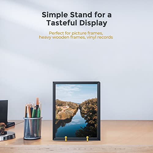 Image of TR-LIFE Plate Display Stand - 4.5 Inch Holder + Metal Frame for Picture, Decorative Plate, Photo Easel, Tabletop Art (Gold 2 Pack)
