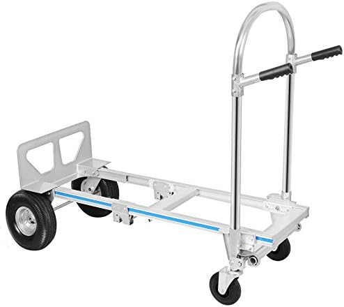 ZBPRESS 2in1 Aluminum Hand Truck Foldable Alloy Dolly 2/4 Wheels 770Lbs Folding Multifunction Cart
