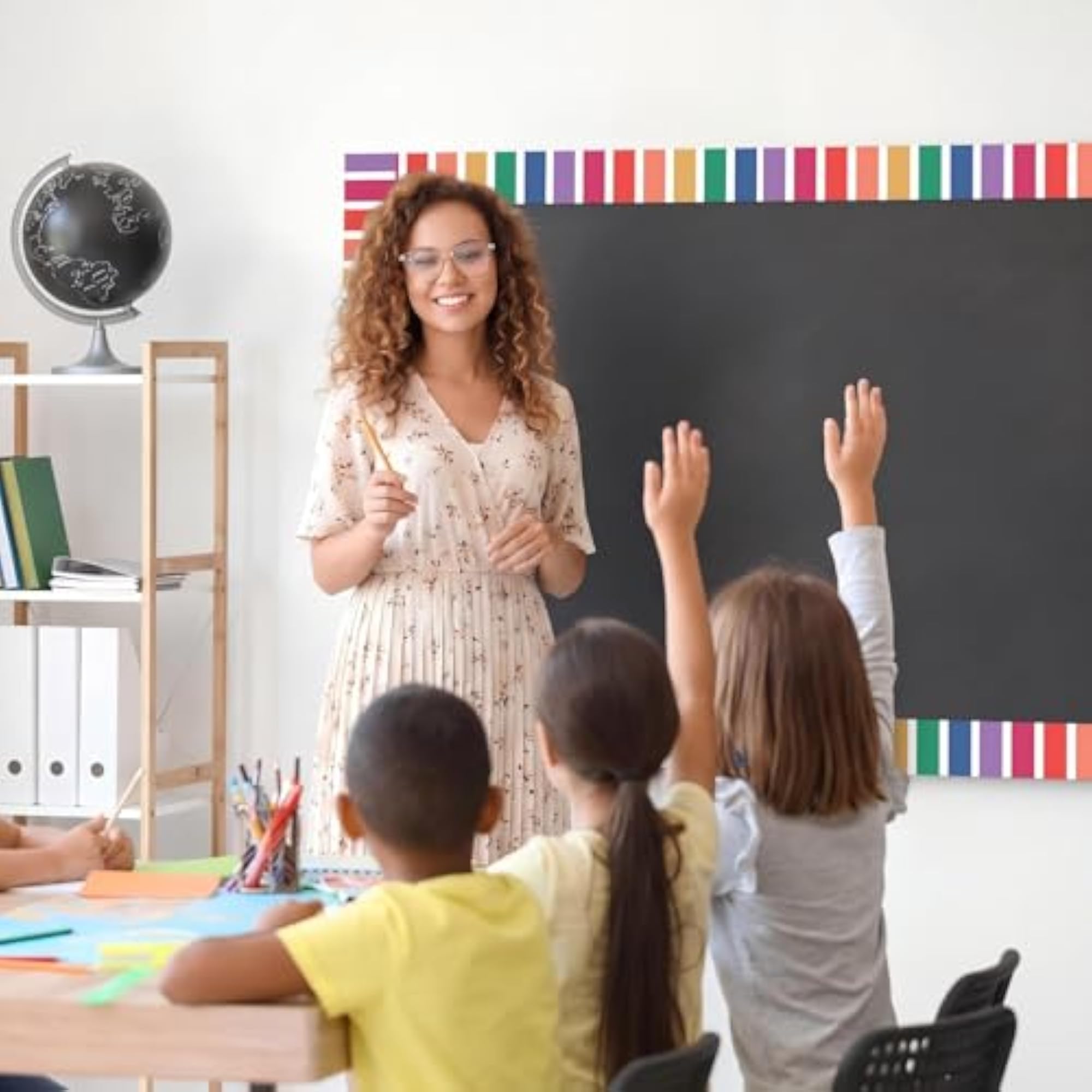 Bright Colorful Classroom Bulletin Board Border Stripe