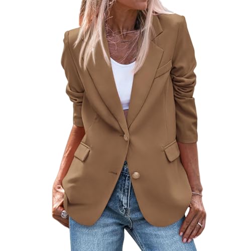 Womens Blazers for Work Casual Blazer Dressy Open Front Long Sleeve Work Office Jackets Fashion Lapel Suit Jacket