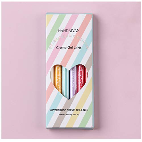 Leeofty 6 PCS colorido delineador de olhos lápis pigmento conjunto de canetas delineador canetas del