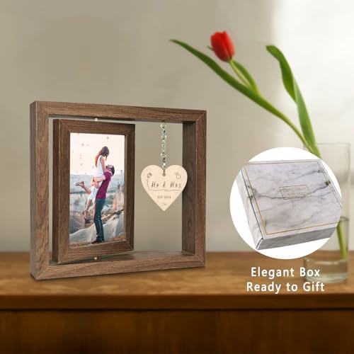 Rotating-Floating-Mr-and-Mrs-EST-2024-Picture-Frame-Wedding-Gifts-for-Couples-2024-Engagement-Gifts-Bridal-Shower-Gifts-for-Bride-to-Be-Display-Two-4×6 Rotating Floating Mr and Mrs EST 2024 Picture Frame Wedding Gifts for Couples 2024 Engagement Gifts Bridal Shower Gifts for Bride to Be Display Two 4×6