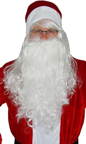 Foxxeo Rotes 6-teiliges Premium Weihnachtsmann für mit Mantel für Herren - Größe M-XXXXL, Größe:XL/XXL