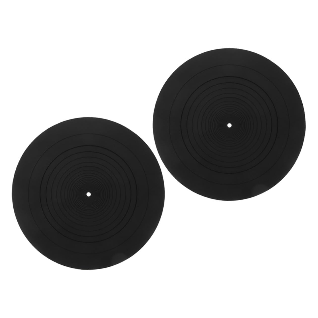Mipcase 2 Piezas Alfombrillas Antideslizantes de Silicona Antiestáticas para Tocadiscos de Vinilo de Protección Estable y Limpieza para Discos de Vinilo Color Negro