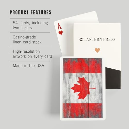 Baraja de Póker con Bandera Rústica de Canadá, 52 cartas miniatura 3