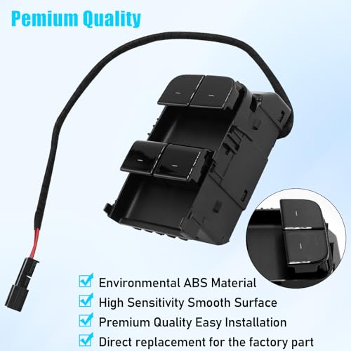 Image of Jaronx Compatible with Tesla Model 3 Window Switch, Left Front Side Driver Side Power Master Window Switch for Tesla Model 3 2017 2018 2019 2020, Replace for 1081037-01-F 1081037-01-D | Power Master Window Switch for Tesla Model 3 2017 2018 2019 2020, Replace for 1081037-01-F 1081037-01-D
