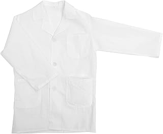Gadpiparty Jaleco De Laboratório Para Crianças Médicos Jaleco Branco Roupa De Cientista Branco Traje Para Projetos Escolares De Vestir Adereços De Cosplay 25. 94X16. 11In