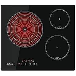 Vitrocerámica Cata 3 Fuegos Cata Placa de inducción TT 6003 con 3 Zonas de Cocción High Light. 9 Niveles de Potencia Regulables. Ancho de 59cm. Potencia Total 5,7 kw. Acabado en Color Negro.