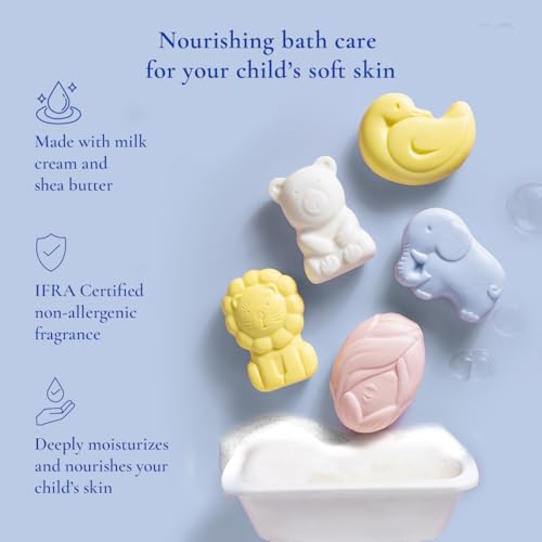 Image of Softsens Assorted Kids Soap 75g each ( Pack of 5 x 75g) | Gentle Nourishing Care with Shea Butter & Natural Milk Cream, Dermatologist Tested Baby Soap, Moisturizing Animal Shape Bar Soap For Toddlers & Kids 2-10 Years