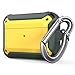 Produktbild ULAK AirPods Pro Hülle, [Militärqualität] Dual Layer Schutzhülle mit Karabiner Gebundene Ausgabe Ladecase für Apple AirPods Pro 2019 (LED an der Frontseite Sichtbar) - Gelb