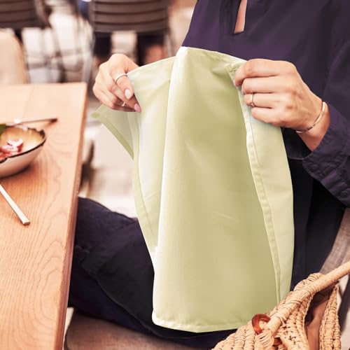 Image of Kitchen Napkin 100% Cotton Pack of 6 (20 x 20 Inches) Dinner Napkins with Hemmed Edges,Cloth Napkins for Wedding,Parties-Ivory