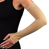 Truform-OTC Compression Arm Sleeve with Gauntlet with Thumbhole, Lymphedema Post-Op Support, X-Large