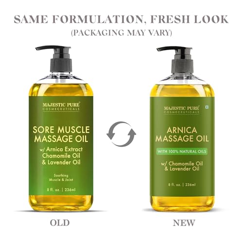 MAJESTIC PURE Arnica Sore Muscle Massage Oil for Massage Therapy - Refreshing and Relaxing - Natural Oils with Lavender  - Additional View