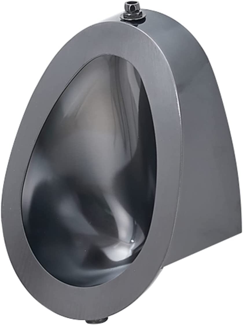 GTHTUHFD Wall-Mounted Stainless Steel Black Urinal, Automatic Sensor Urinal For Men Toilet Urine Diverter, Hotel/Airport High-Efficiency Flush Urinal, Anti-Splash And Odor- U,Black