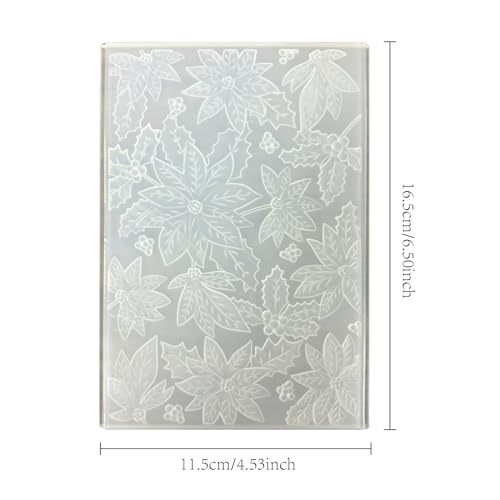 DIYology Pastas em relevo de folhas de visco 3D para fazer cartões, modelo de pasta em relevo de tex