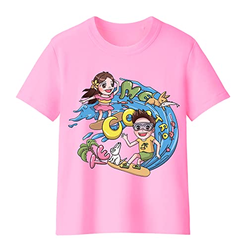 JULGIRL T-Shirt Maglietta a Naniche Corte in Cotone per Ragazze Maglietta per Mambini Morbida Tee Scollo Rotondo