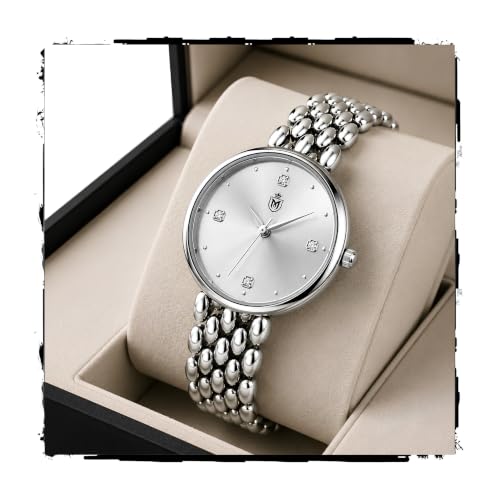 Image of MOOVER Analog Watch for Women & Girls | Luxury Bracelet Style Ladies Wrist Watch | Crystal Dial with Premium Stainless Steel Chain Strap | Fashion Watch for Daily Wear, Party & Gift