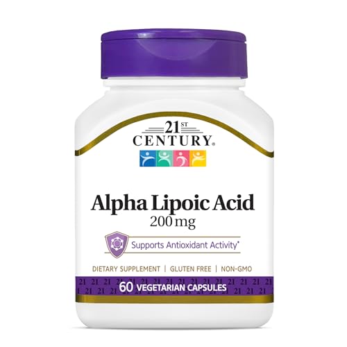 21st Century Healthcare Alpha Lipoic Acid 200 mg, 60 Count Vegetarian Capsules