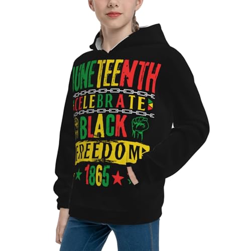 Juneteenth 1865 Sunflower Black History Month Hoodie Youth Hooded Sweatshirt 3D Digital Printed With Pockets Tops4