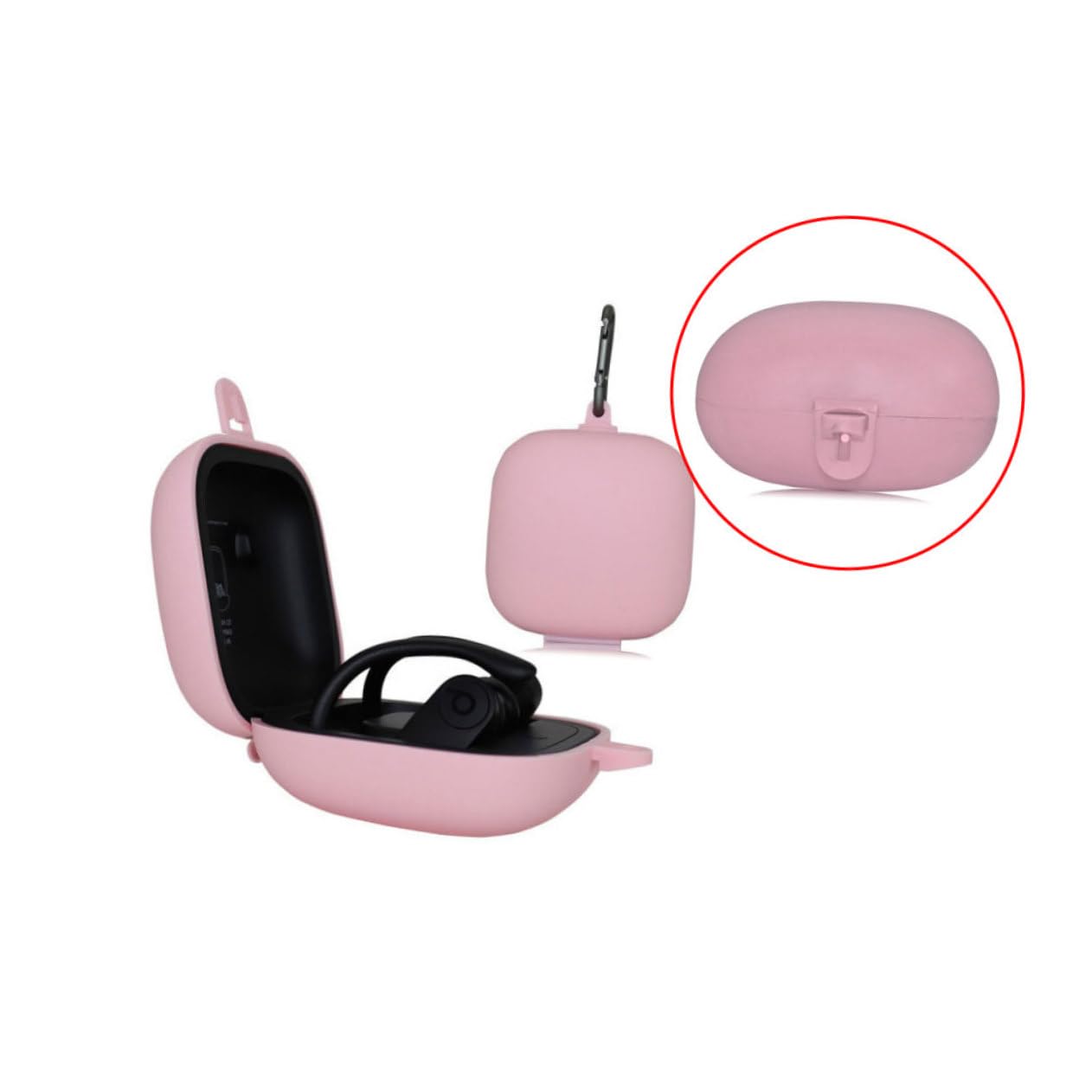 DOITOOL 3piezas Caja De Protección para Auriculares Inalámbricos Funda De Silicona y Hebilla Metálica Compatible Pro Color Rosa