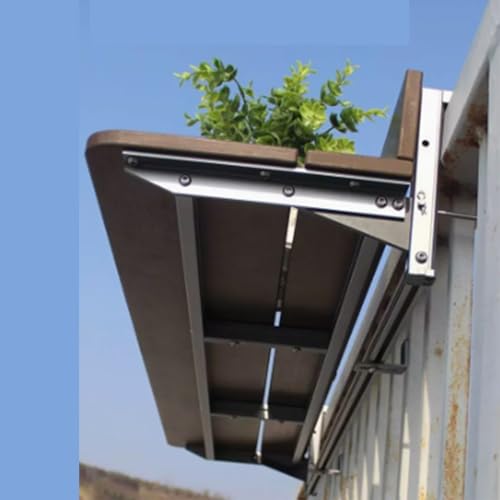 Bureau pliable balcon pour télétravail au soleil | Table murale et debout portable
