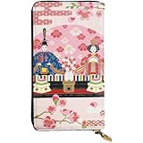 [YINGD] アニメ レザーウォレット 長財布 革財布ひな祭り 雛人形 雛祭り ひな人形 多机能 大容量収納 財布 薄型二つ折り財布 現金収納 潮流 商事 男女兼用 誕生日プレゼント