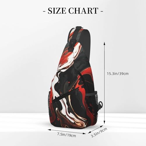 Bolso Pequeño Sling para Mujeres y Hombres Negro y Rojo miniatura 3