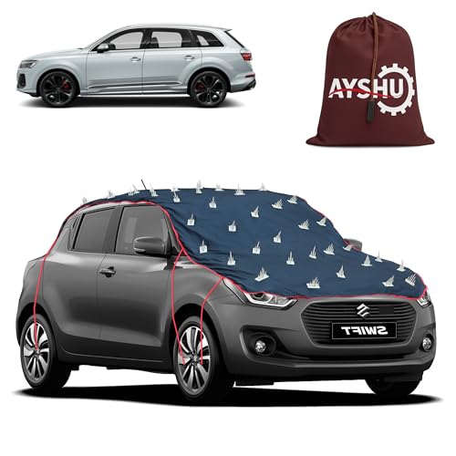 Image of AYSHU Water-Resistant Spike Car Cover for Audi Q7 - Protects from Dogs, Monkeys, Dust, Sunlight & UV - Full Roof Universal Fit