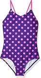 Kanu Surf Girls' Daisy Beach Sport 1-Piece Swimsuit, Suzie Purple Dot, 14