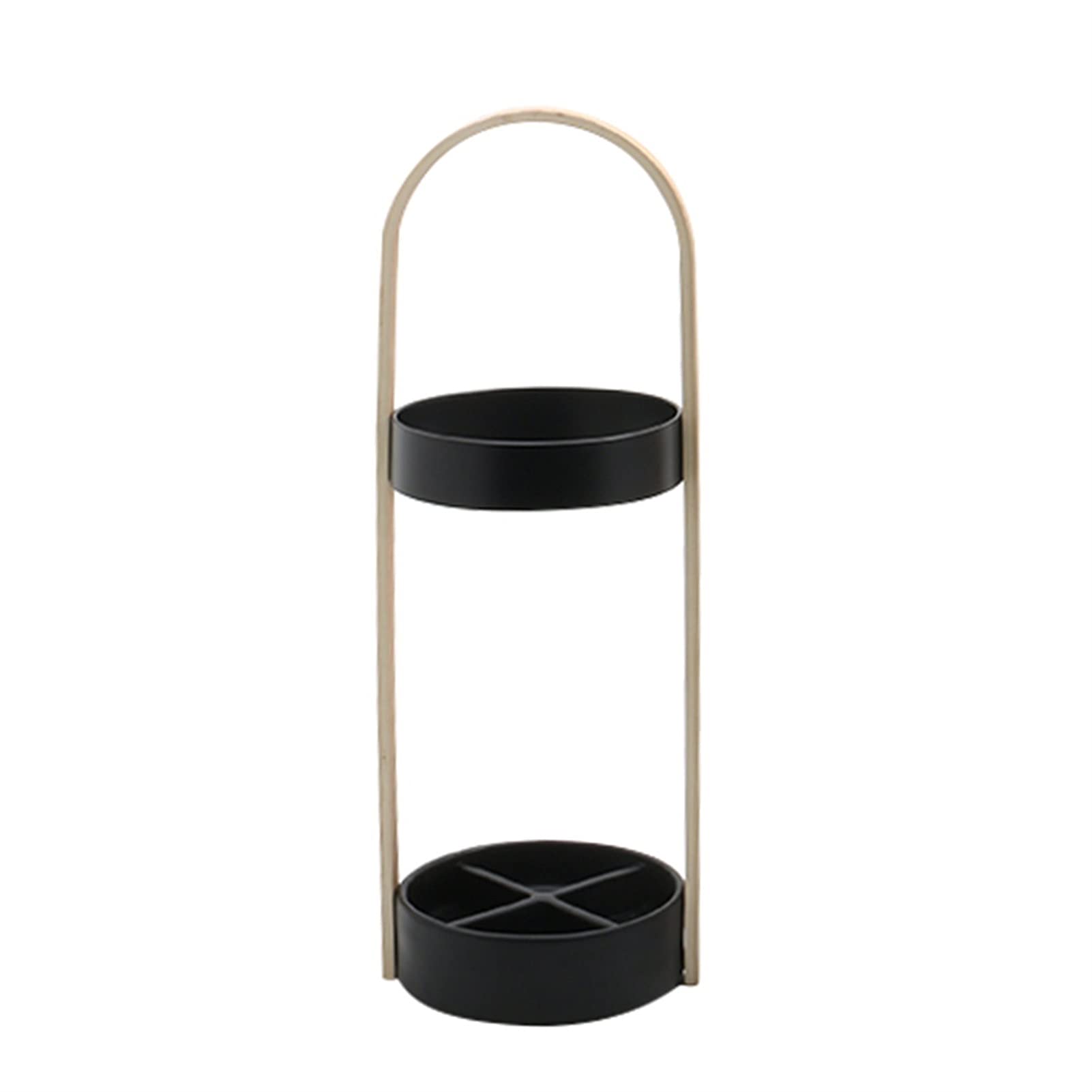 Porte-parapluies rétro avec 2 crochets en bois de noyer noir pour couloir