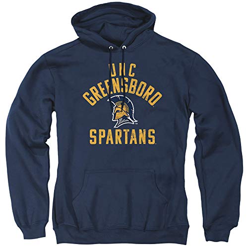 University of North Carolina Greensboro Official UNCG Logo Unisex Adult Pull-Over Hoodie,Navy, Large
