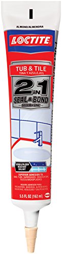 Loctite 1936526 2138418 Seal and Bond Tub/Tile Sealant Tubw, 5.5 Fl Oz, Almond