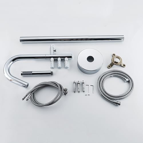 Ensemble de robinetterie de douche murale haut de gamme finition chrome miroir