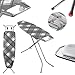 Produktbild KADAX Klappbares Bügelbrett, 120x38cm Dampfbügelbrett mit Metallnetz, Bügeltisch mit rutschfesten Füßen, Höhenverstellbares Bügelbrett mit Bügeleisenablage (Kariert)