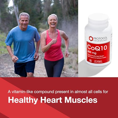PROTOCOL FOR LIFE BALANCE CoQ10 400mg - with Vitamin E & Soy Lecithin - CoQ10 Supplement - Halal & Egg Free - 60 Softgels - Thumbnail 3