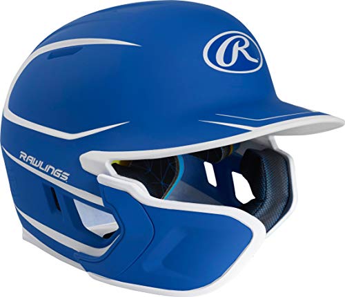 Rawlings Mach EXT Batting Helmet, Royal Blue, Left Handed Batter, MACHEXTL-R7/W7-SR