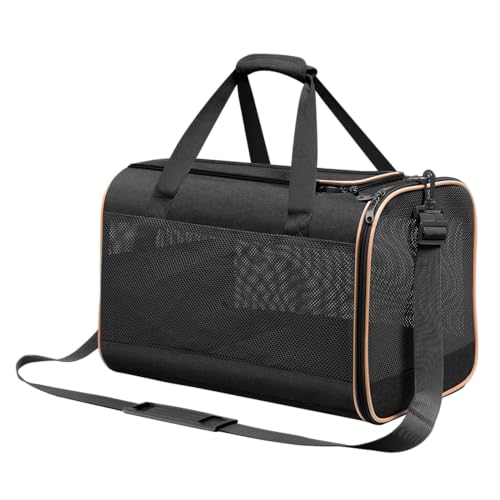 Cinnani hundetasche, Hunde transporttasche Umhängetasche, ideal für Reisen, robust, langlebig, aus hochwertigen Materialien,Schwarz