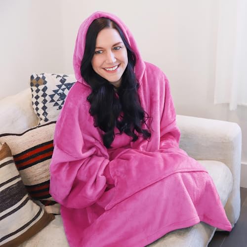 Image of Catalonia Oversized Hoodie Blanket Sweatshirt, Comfortable Sherpa Giant Pullover with Large Front Pocket for Adults Men Women Teenagers Wife Girlfriend