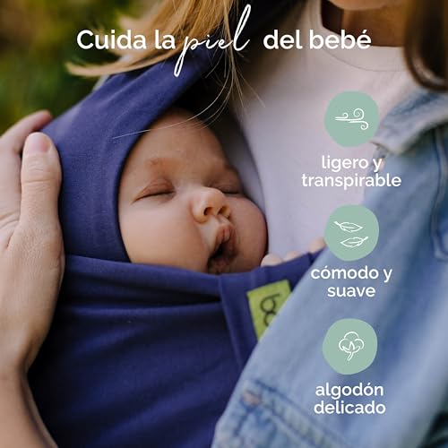 Miniatura 3 de Boba Bliss Portabebés Recién Nacidos Y Niños Pequeños, Mochila Portabebés Ergonómica, Fular Portabebé 2 En 1, Canguro Para Bebé Sin Ataduras, Fular Portabebé Suave Y Elástico, 3-15kg Azul