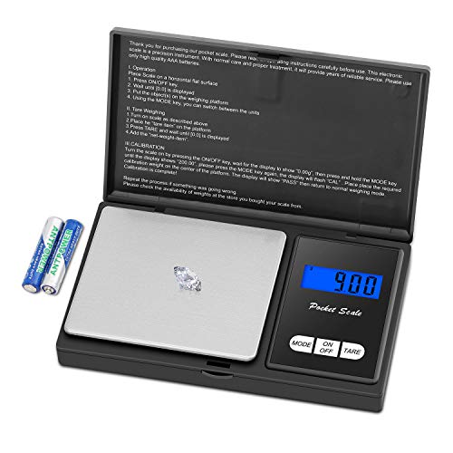 Zibet Digital Pocket Scale Gram Scale Jewelry Scale,500g by 0.01g,Kitchen Food Scale,Tare