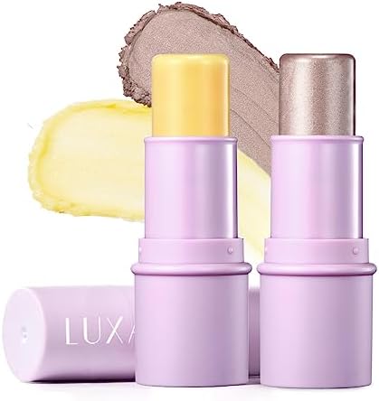 LUXAZA 2Pcs Makeup Stick With Highlighter & Moisturizer Stick,Illuminator Makeup Highlighter Makeup Stick,Hydrates And Brightens Moisture Pen For Face,Eyes,Lips And Cheeks