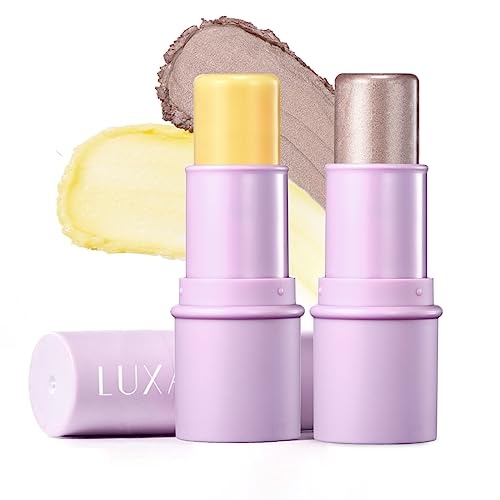 Luxaza 2Pcs Makeup Stick With Highlighter & Moisturizer Stick,Illuminator Makeup Highlighter Makeup Stick,Hydrates And Brightens Moisture Pen For Face,Eyes,Lips And Cheeks #TOP22