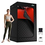 TOREAD Red Light Infrared Sauna with Red Light Therapy for Home,Portable Red Light Steam Sauna with 3L 1200W Steamer, Adjustable Temperature, Timer Setting, Remote Control, 35.4 * 35.4 * 63'