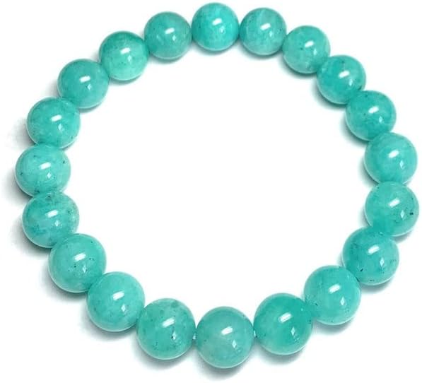 Amazonite Peruvian Jade AAA Bracelet,Gemstone Bead Bracelet,Stacking Bracelet,Genuine Amazonite Bracelet Protection Relieves Stress Anxiety Gift for Men & Women Jewelry Making 8mm 7.5 Inch
