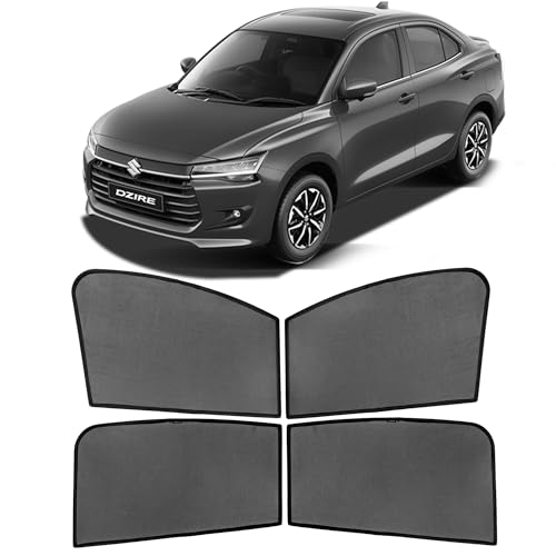 Image of AutoStory Custom Fit Non-Magnetic Cotton Mesh Car Sunshade for Dzire 2025 Onwards | UV & Heat Protection Car Window Curtains | Privacy Car Sun Shade | Breathable Vehicle Specific Side Window Shades